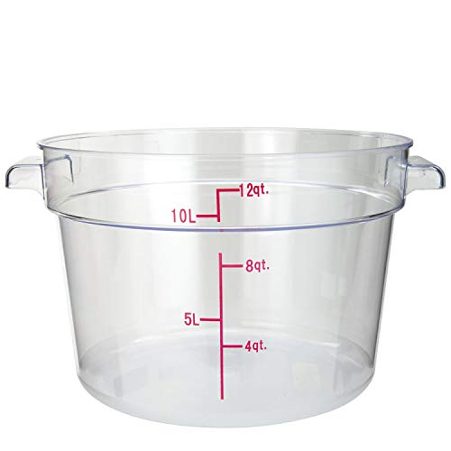 Tiger Chef 12 Quart Commercial Grade Clear Food Storage Round Polycarbonate Containers With Clear Lids 