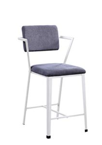 acme cargo counter height chair (set-2) - - gray fabric & white