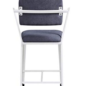 ACME Cargo Counter Height Chair (Set-2) - - Gray Fabric & White