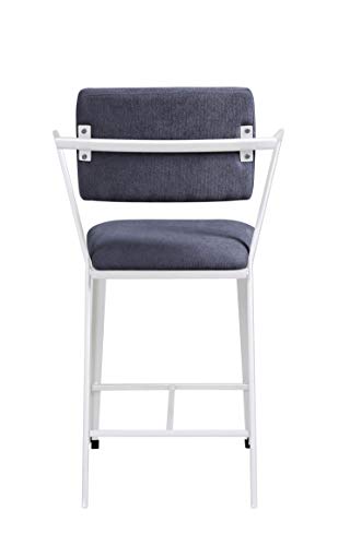 ACME Cargo Counter Height Chair (Set-2) - - Gray Fabric & White