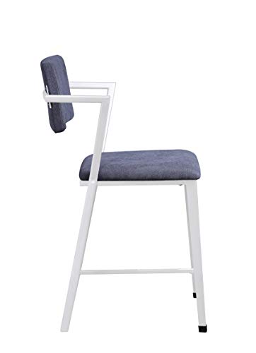 ACME Cargo Counter Height Chair (Set-2) - - Gray Fabric & White