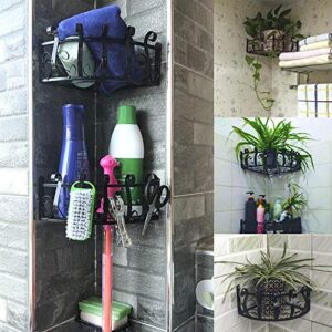 FOYO Floating Corner Shelves for Flower Plants, Metal Kitchen Corner Shelf Stand Pack of 2 (Middle Size-9'')