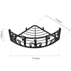 FOYO Floating Corner Shelves for Flower Plants, Metal Kitchen Corner Shelf Stand Pack of 2 (Middle Size-9'')