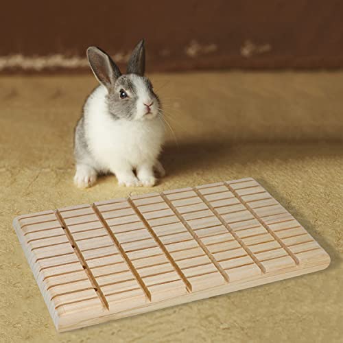 Rabbit Scratching Pad Wooden Scratch Pad Bunny Feet Pad for Rabbit Chinchilla Guinea Pig (A)