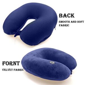 Hooshing Vibrating Neck Pillow Massage Therapy for Traveling Home Rest Portable Neck Pillows for Pain Relief Best Gift for Parents, Deep Blue