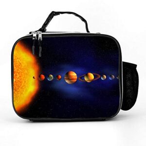 aeoiba solar system planets arround sun universe space lunch box with padded liner, spacious insulated lunch bag, durable thermal lunch cooler pack for boys men women girls adults