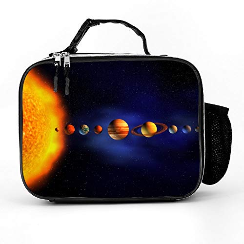 Aeoiba Solar System Planets Arround Sun Universe Space Lunch Box with Padded Liner, Spacious Insulated Lunch Bag, Durable Thermal Lunch Cooler Pack for Boys Men Women Girls Adults