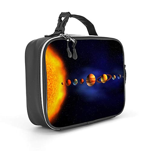 Aeoiba Solar System Planets Arround Sun Universe Space Lunch Box with Padded Liner, Spacious Insulated Lunch Bag, Durable Thermal Lunch Cooler Pack for Boys Men Women Girls Adults