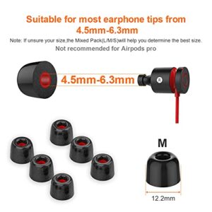 12 Pieces Replacement Ear Tips for Powerbeats 2 Link Dream Premium Memory Foam Earbuds Tips Updated Dustproof Durable Noise Reducing Eartips for Most 5-6.3mm in-Ear Earphone (Medium