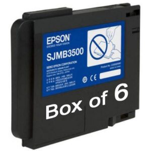 box of 6 genuine epson c33s020580 sjmb3500 maintenance box for tm-c3500