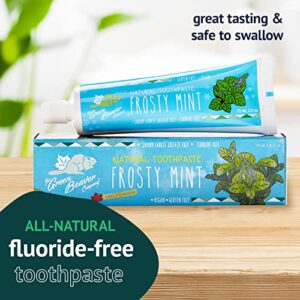 Green Beaver All Natural Organic Toothpaste, Vegan, Fluoride Free & Gluten Free Toothpaste, Frosty Mint Flavor, 75ml, 3 Pack