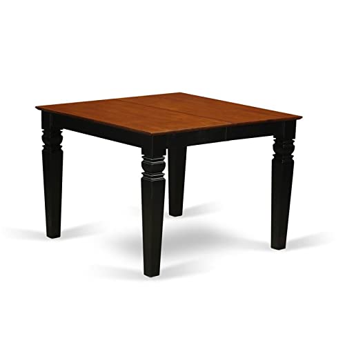 East West Furniture Wet-BCH-TL Wooden Kitchen Table with Cherry Rectangular Tabletop and 60 x 42 x 30-Black Finish