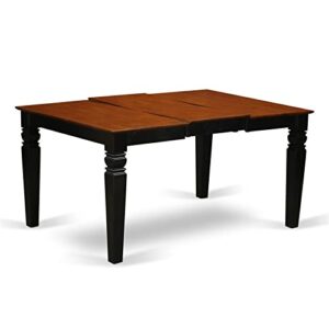 East West Furniture Wet-BCH-TL Wooden Kitchen Table with Cherry Rectangular Tabletop and 60 x 42 x 30-Black Finish