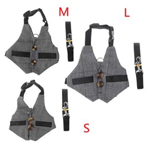 Wontee Rabbit Vest Harness and Leash Set Adjustable Formal Suit Style for Bunny Kitten Small Animal Walking (M)