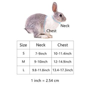 Wontee Rabbit Vest Harness and Leash Set Adjustable Formal Suit Style for Bunny Kitten Small Animal Walking (M)