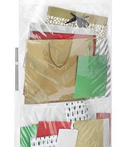 Whitmor 2-Sided Hanging Gift Wrap Organizer, Clear