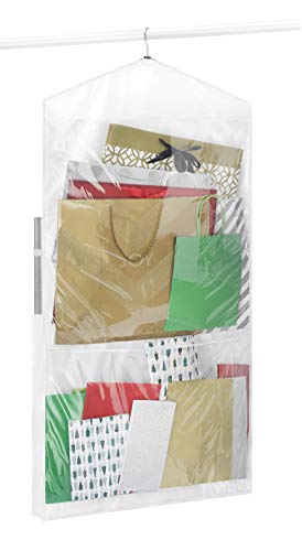 Whitmor 2-Sided Hanging Gift Wrap Organizer, Clear