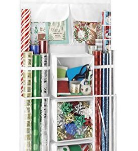 Whitmor 2-Sided Hanging Gift Wrap Organizer, Clear