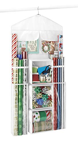 Whitmor 2-Sided Hanging Gift Wrap Organizer, Clear