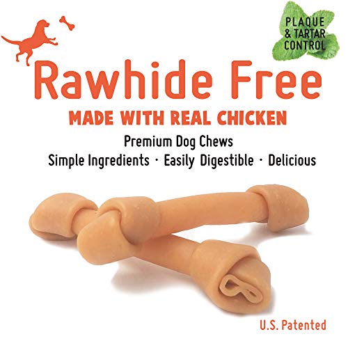 LuvChew Premium Peanut Butter Dog Chew Bones, Rawhide Free, Gluten Free, Made with Limited Ingredients, Delicious, Healthy, Highly Digestible (Mini 18pcs/Pack)