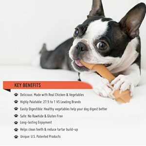 LuvChew Premium Peanut Butter Dog Chew Bones, Rawhide Free, Gluten Free, Made with Limited Ingredients, Delicious, Healthy, Highly Digestible (Mini 18pcs/Pack)