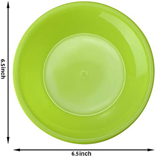 Maitys 12 Pieces Kids Plastic Plates, Colorful Plate Set Plastic Snack Plate Small Dinner Plates, Microwave and Dishwasher Safe, 6 Colors