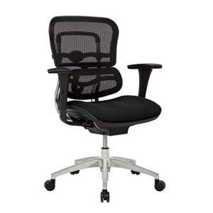 workpro™ - chair - 12000 mesh mid-back chair - fabric/metal - 23" x 29" x 25.25" - black