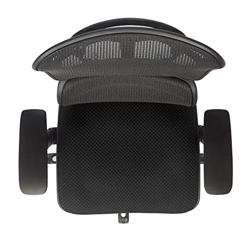 Workpro™ - Chair - 12000 Mesh Mid-Back Chair - Fabric/metal - 23" x 29" x 25.25" - Black