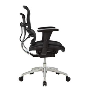 Workpro™ - Chair - 12000 Mesh Mid-Back Chair - Fabric/metal - 23" x 29" x 25.25" - Black