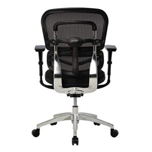 Workpro™ - Chair - 12000 Mesh Mid-Back Chair - Fabric/metal - 23" x 29" x 25.25" - Black