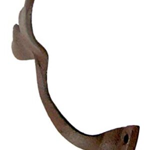 MUDHEN UpperDeck Primitive Whale Tail Cast Iron Wall Hooks, Pack of 4