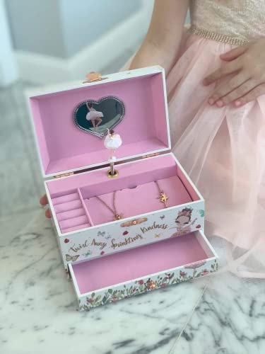 Memory Building Co. Ballerina Jewelry Box Set for Kids - Age 6+ Gifts