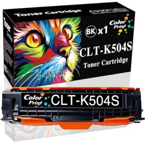 color print compatible clt-504s toner cartridge replacement for samsung clt-k504s 504s k504s clt504s for xpress c1810w c1860fw clp-415n clp-415nw clx-4195 clx 4195n 4195fw printer (1-pack, black)