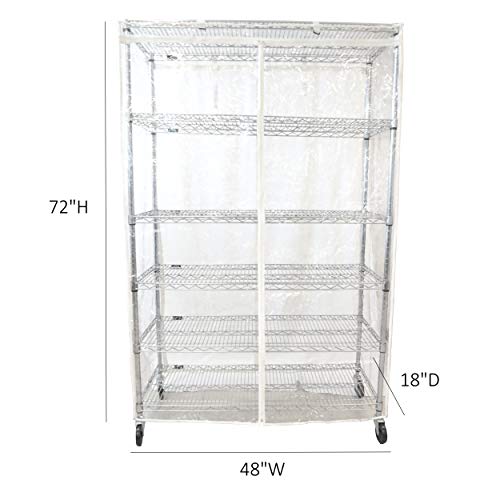 Formosa Covers | Storage Shelving Unit Cover Crystal Clear See Through PVC - Keep Garage, Kitchen, Business, Outdoor Storage Neat and Clean - fits Racks 48 W x18 D x 72 H inches (Cover only)