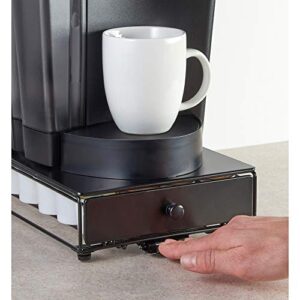 Nifty Solutions Capacity Nifty Rolling Mini Black Finish, Compatible with K-Cups, 24 Pod Pack Holder, Compact Under Coffee Pot Storage Drawer, Slim Home Kitchen Counter Organizer