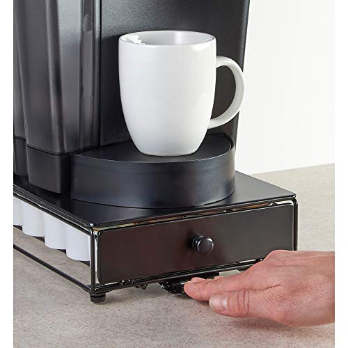 Nifty Solutions Capacity Nifty Rolling Mini Black Finish, Compatible with K-Cups, 24 Pod Pack Holder, Compact Under Coffee Pot Storage Drawer, Slim Home Kitchen Counter Organizer