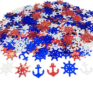 anchor rudder confetti patriotic nautical party theme nautical baby shower nautical cut out red white blue red white blue 1.5 ounce 1400 pieces