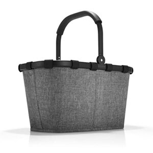 reisenthel carrybag twist silver - sturdy shopping basket with plenty of storage space and practical inner pocket - elegant and water-repellent design
