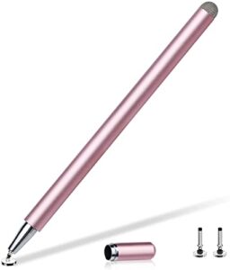 stylus pens for touch screens, liberrway disc stylus pen fiber stylus with magnetically attached cap, compatible with ipad iphone chromebook, rosegold