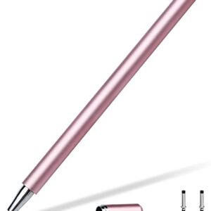 Stylus Pens for Touch Screens, LIBERRWAY Disc Stylus Pen Fiber Stylus with Magnetically Attached Cap, Compatible with ipad iPhone Chromebook, Rosegold