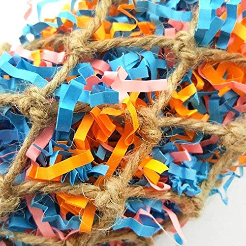 Academyus Creative Jute Paper Strips Parrot Chewing Mesh Bag Hanging Birds Playing Toy