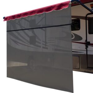 ShadePro - Vista Shade - RV Awning Shade Screen - Zipper Sun Screen Installs in Seconds - Solar Mesh Blocks 87% of Sunlight - The Original Camper Sunscreen Shade for Awnings - 19' x 9' - Grey