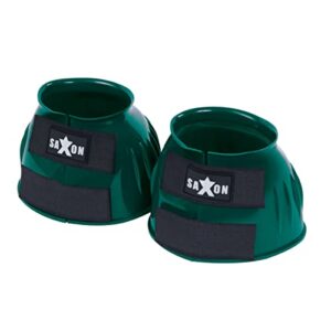 saxon. double tape pvc ribbed bell boots, hunter green, warmblood
