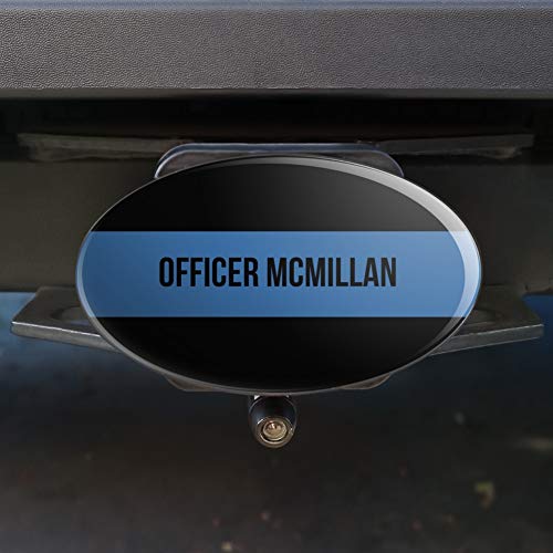 Personalized Custom 1 Line Police Thin Blue Line Oval Tow Trailer Hitch Cover Plug Insert