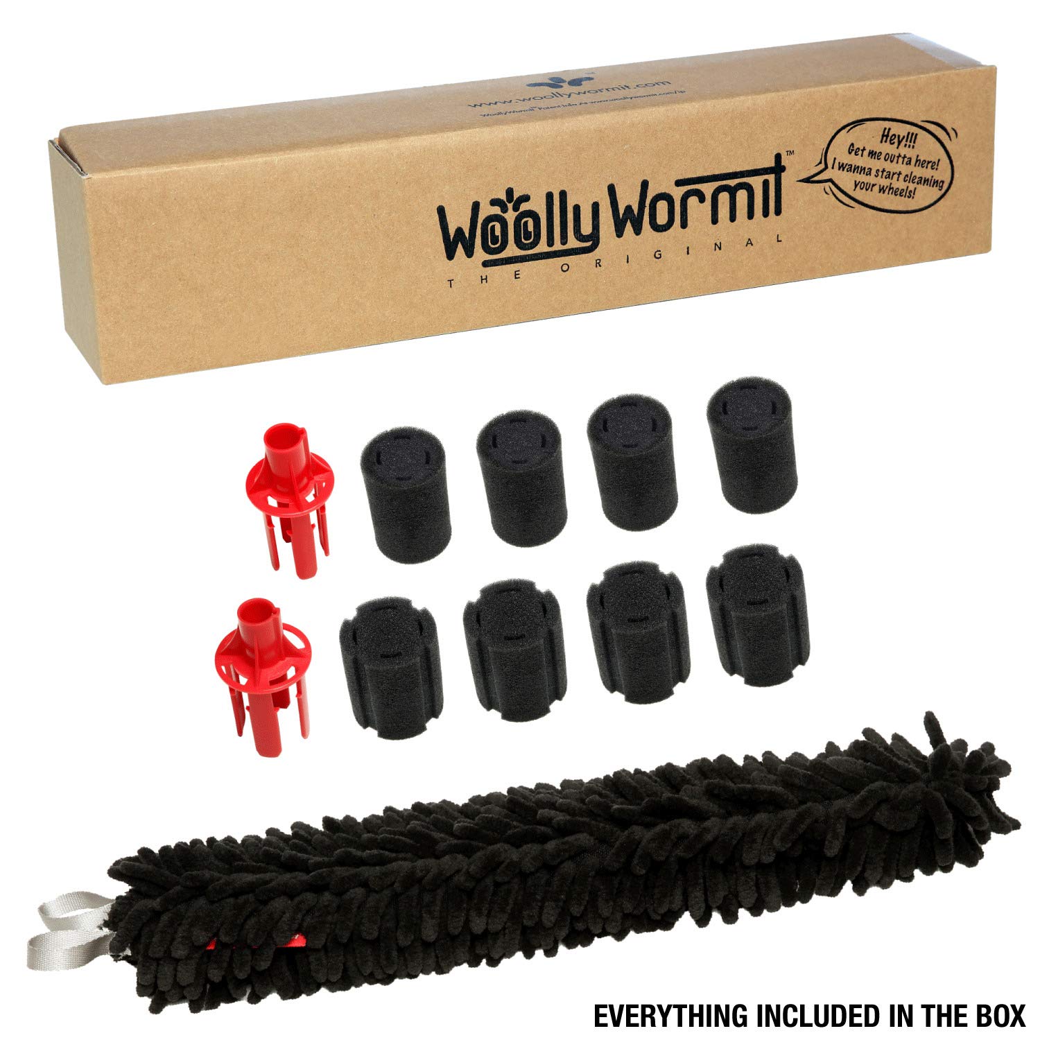 WOOLLYWORMIT Wheel Brush Car Detailing Kit - Lug Nuts & Wheel Cleaner Car Wash Kit - Car Cleaning Kit - Car Cleaning Supplies - Car Wash Brush Set