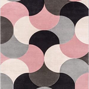 Well Woven Hilda Blush Pink Modern Geometric Circles & Boxes Pattern 7'10" x 9'10" Area Rug