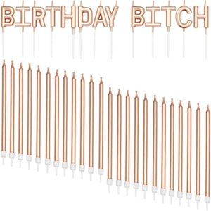 birthday b birthday cake candles with holders (37 pack)