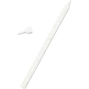 White Gold Glitter Long Thin Birthday Cake Candles in Holders (5 in., 48 Pack)