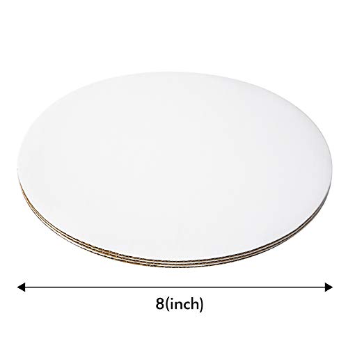 [25pcs]8"White Cakeboard Round,Small Disposable Cake Circle Base Boards Cake Plate platter 8 inch,25 of pack (White, 8inch)