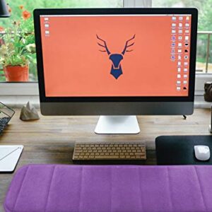 Computer Wrist Elbow Pad, Creatiee Premium Memory Cotton Desktop Keyboard Arm Rest Support Mat for Office Desktop Working Gaming - Less Elbow Pain(Long-Sized, 7.9 x 31.5 inch)(Purple)